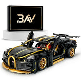 1:14 Black Bugatti Sets, Toy Sports Car for Boys Men Teens (1368Pcs) - BAV BRICK